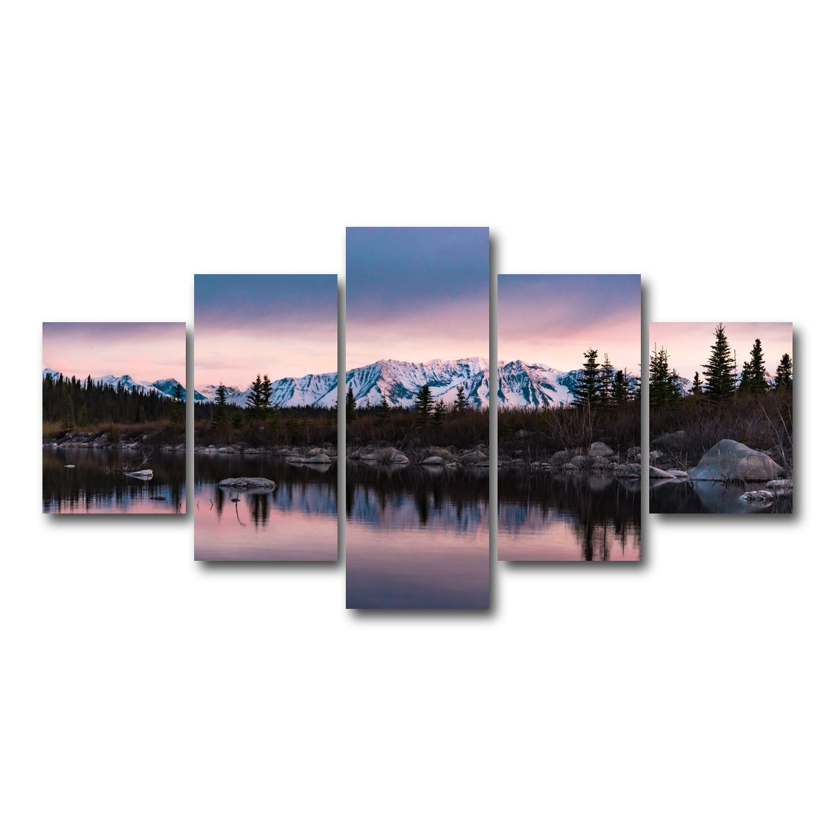 AUTO-MOCKUP WHITE | Purple Reflections | 5 Piece | Gallery Wrap Canvas | group=5_short