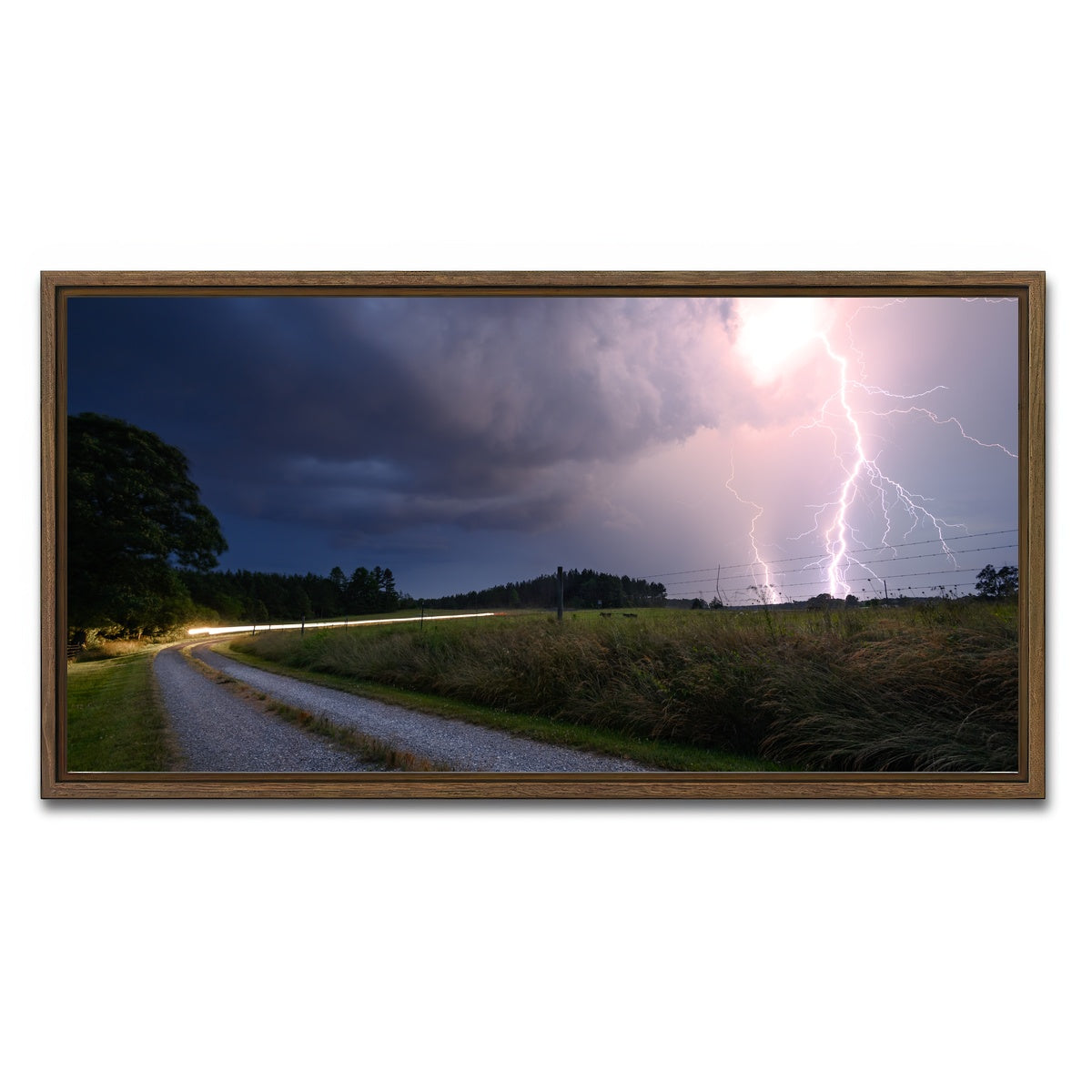 AUTO-MOCKUP WHITE | Purple Strike | 1 Piece | Walnut Framed Canvas | group=2x1