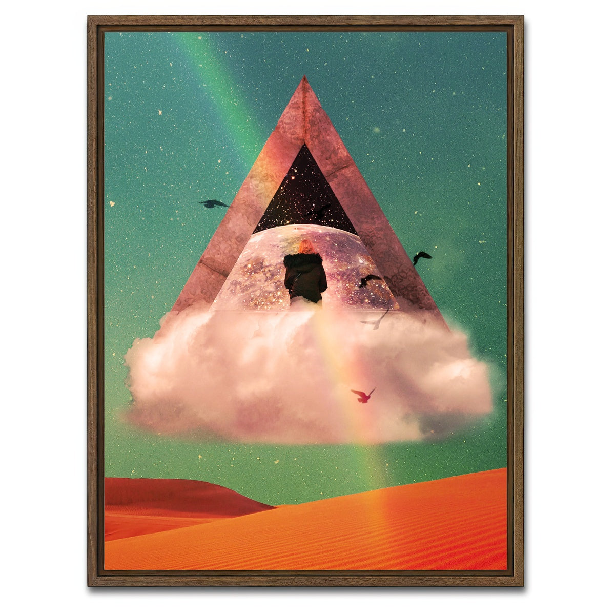 AUTO-MOCKUP WHITE | Pyramid | 1 Piece | Walnut Framed Canvas | group=3x4