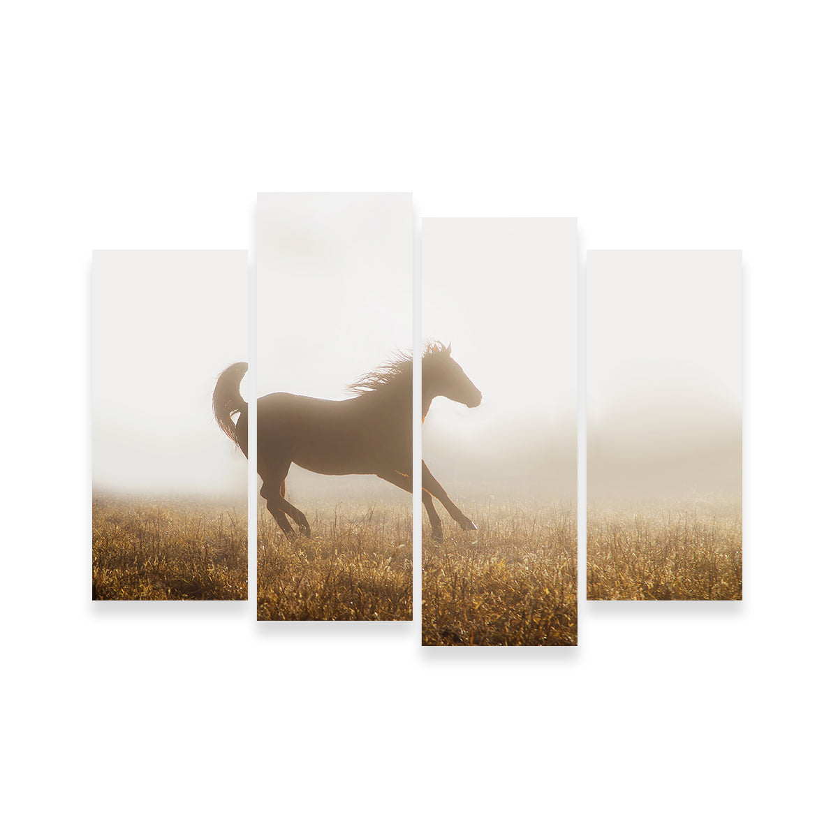 Quarter Horse Running in Fog Wall Art