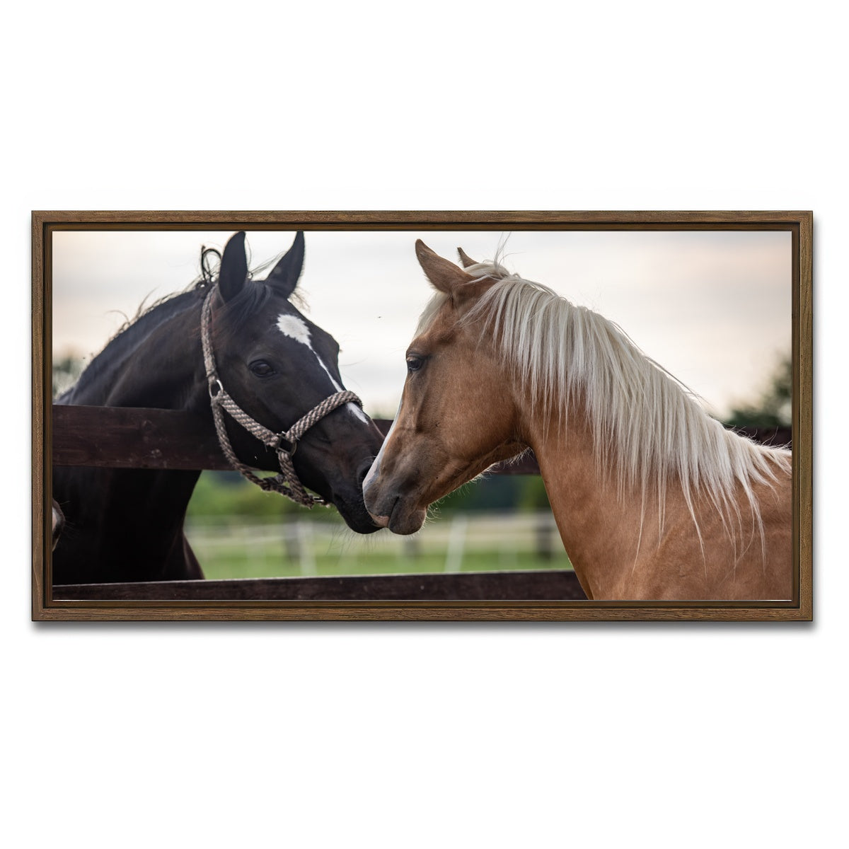 AUTO-MOCKUP WHITE | Quarter Horses | 1 Piece | Walnut Framed Canvas | group=2x1
