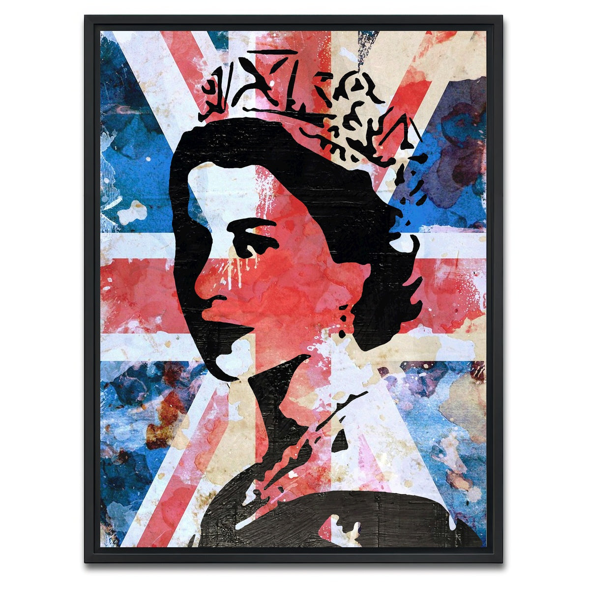 AUTO-MOCKUP WHITE | Queen Union Jack | 1 Piece | Black Framed Canvas | group=3x4