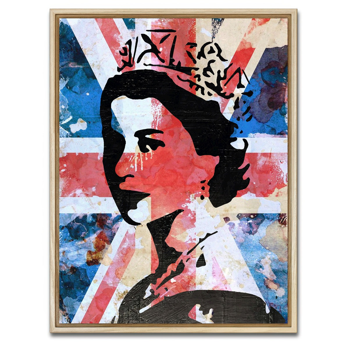 AUTO-MOCKUP WHITE | Queen Union Jack | 1 Piece | Natural Framed Canvas | group=3x4