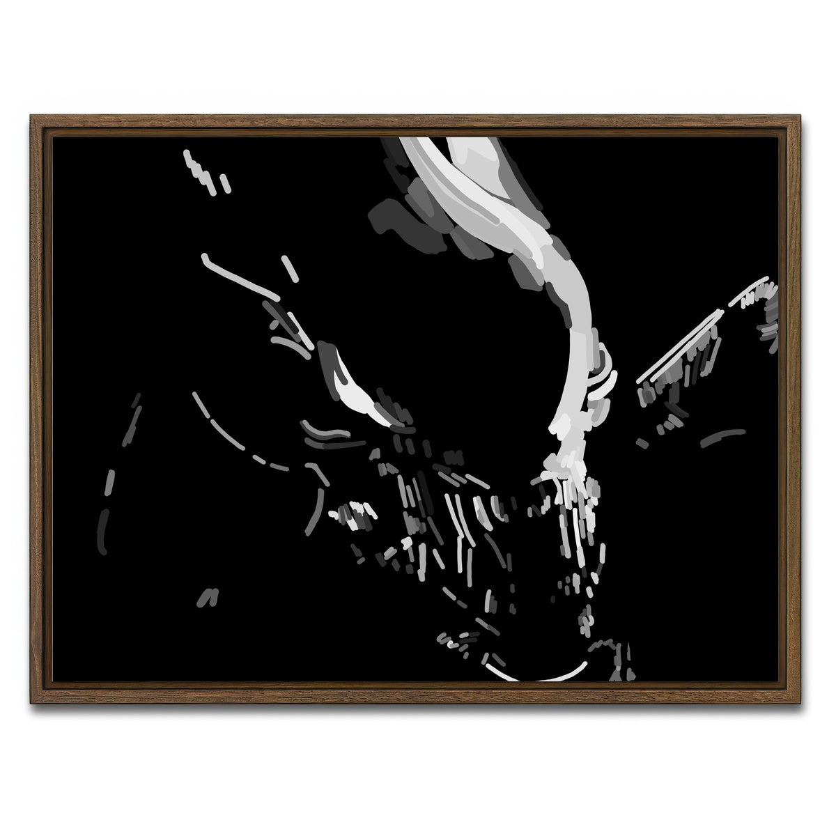 AUTO-MOCKUP WHITE | Queen | 1 Piece | Walnut Framed Canvas | group=4x3