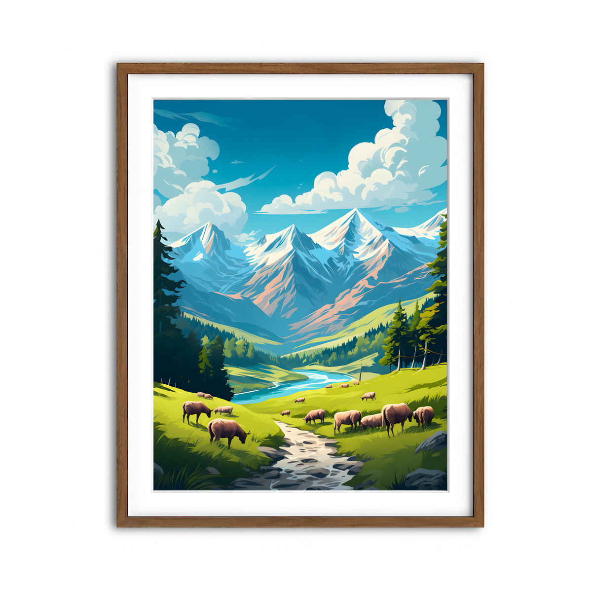 Framed Print 3x4 Walnut