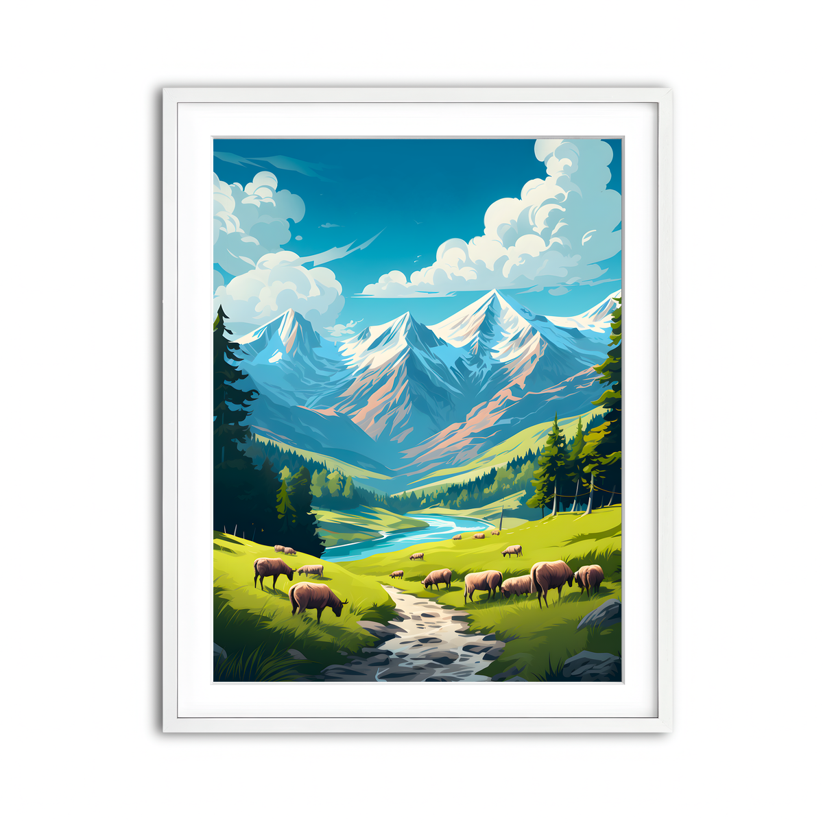 Framed Print 3x4 White