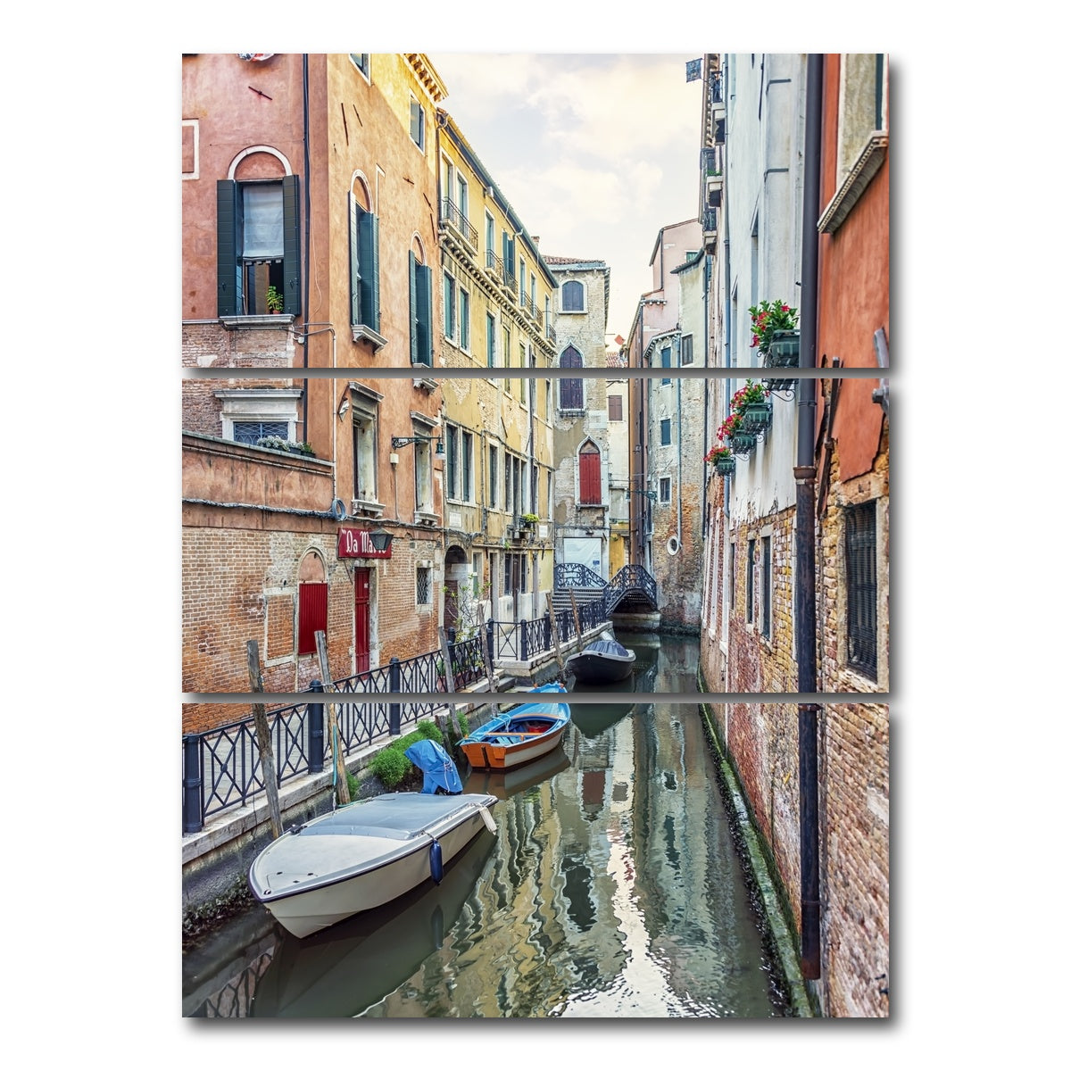 AUTO-MOCKUP WHITE | Quiet Venice | 3 Piece | Gallery Wrap Canvas | group=8x18_stacked
