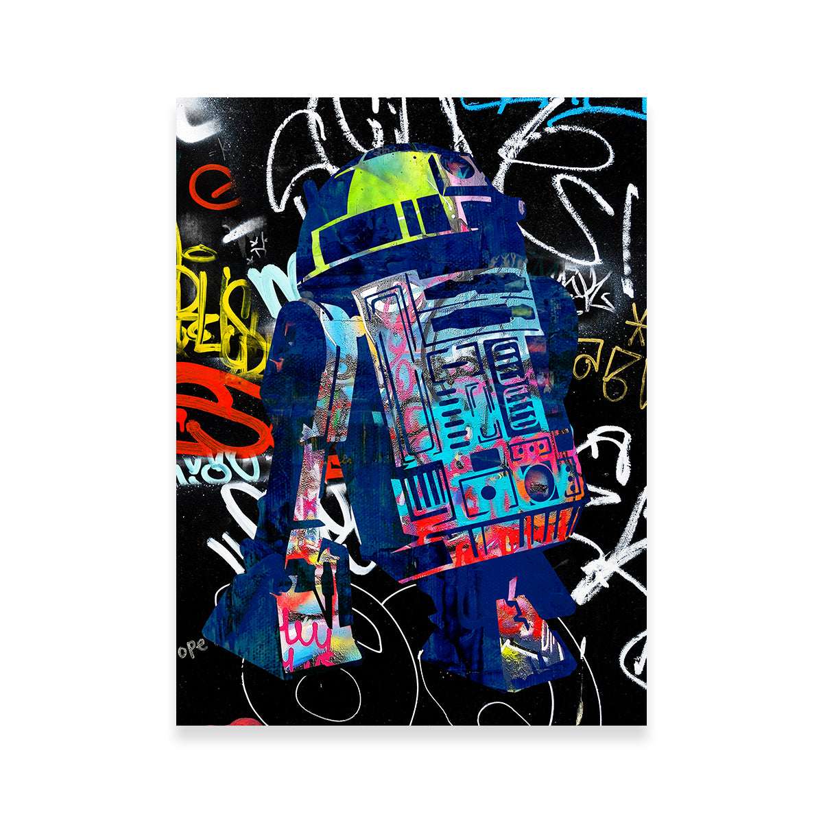 R2D2 Graffiti Wall Art