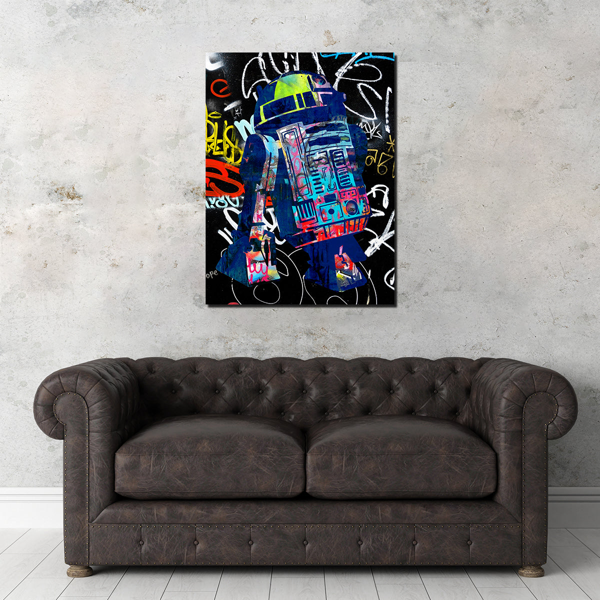 R2D2 Graffiti Wall Art