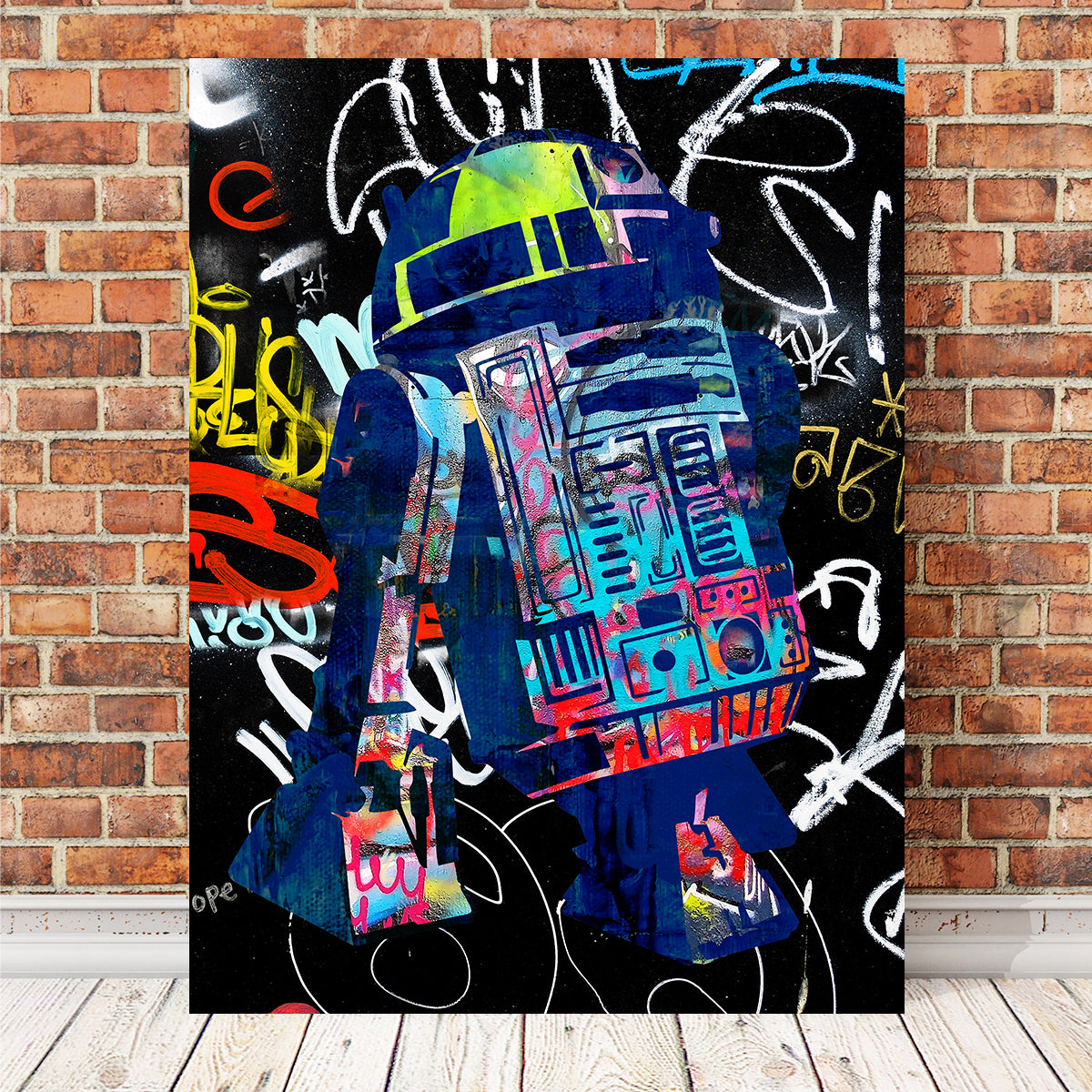 R2D2 Graffiti Wall Art