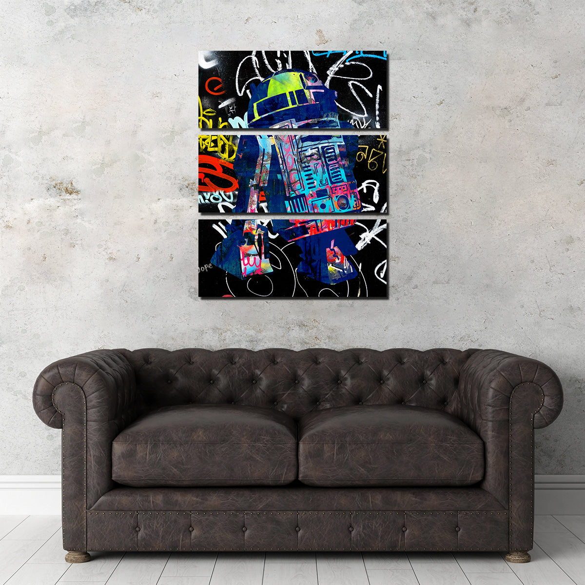 R2D2 Graffiti Wall Art