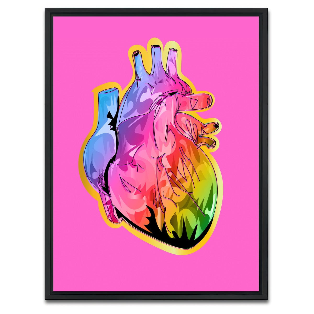 AUTO-MOCKUP WHITE | RED HEART | 1 Piece | Black Framed Canvas | group=3x4