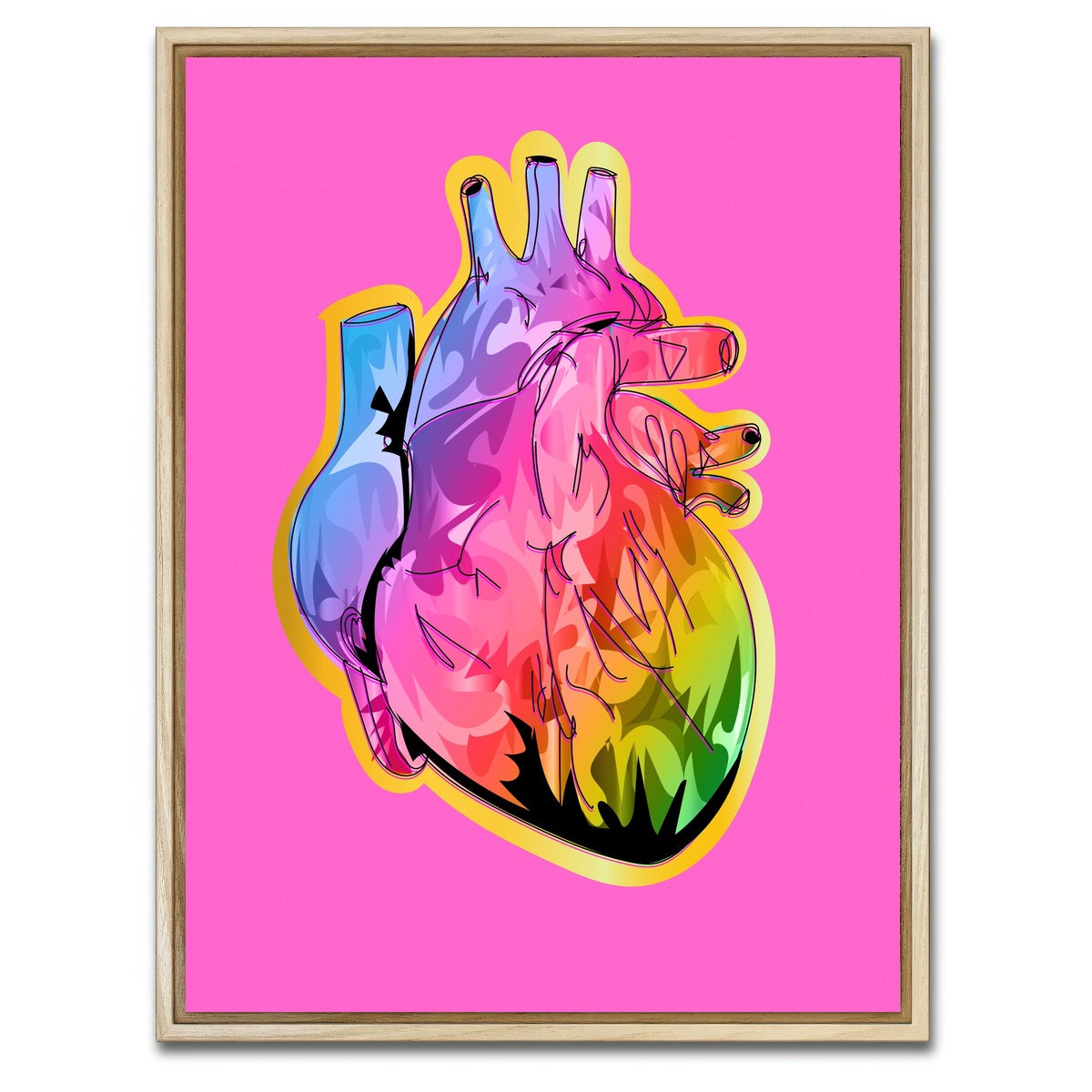 AUTO-MOCKUP WHITE | RED HEART | 1 Piece | Natural Framed Canvas | group=3x4