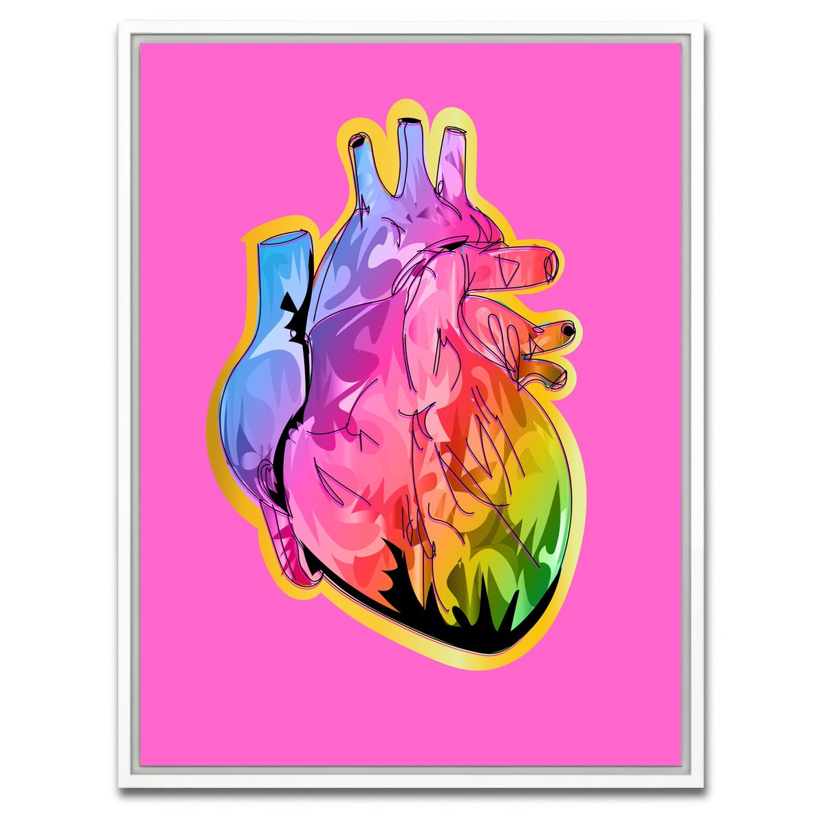 AUTO-MOCKUP WHITE | RED HEART | 1 Piece | White Framed Canvas | group=3x4