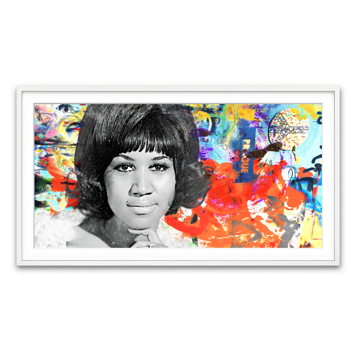 Framed Print 2x1 White