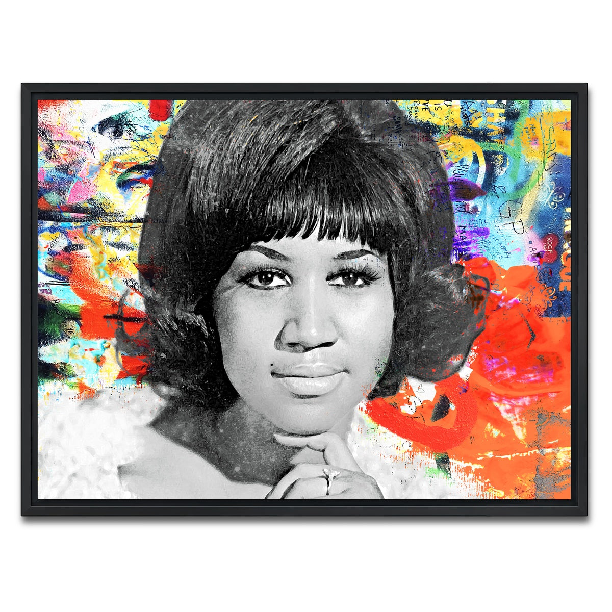 AUTO-MOCKUP WHITE | RESPECT | 1 Piece | Black Framed Canvas | group=4x3