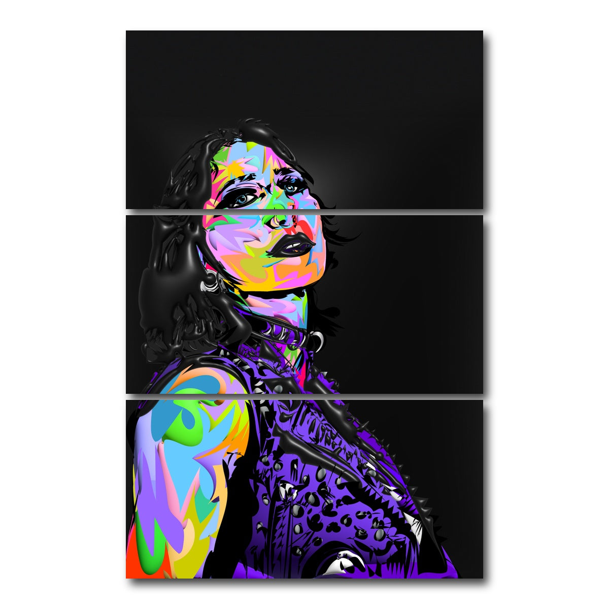 AUTO-MOCKUP WHITE | RHEA RIPLEY FACE | 3 Piece | Gallery Wrap Canvas | group=12x24_stacked