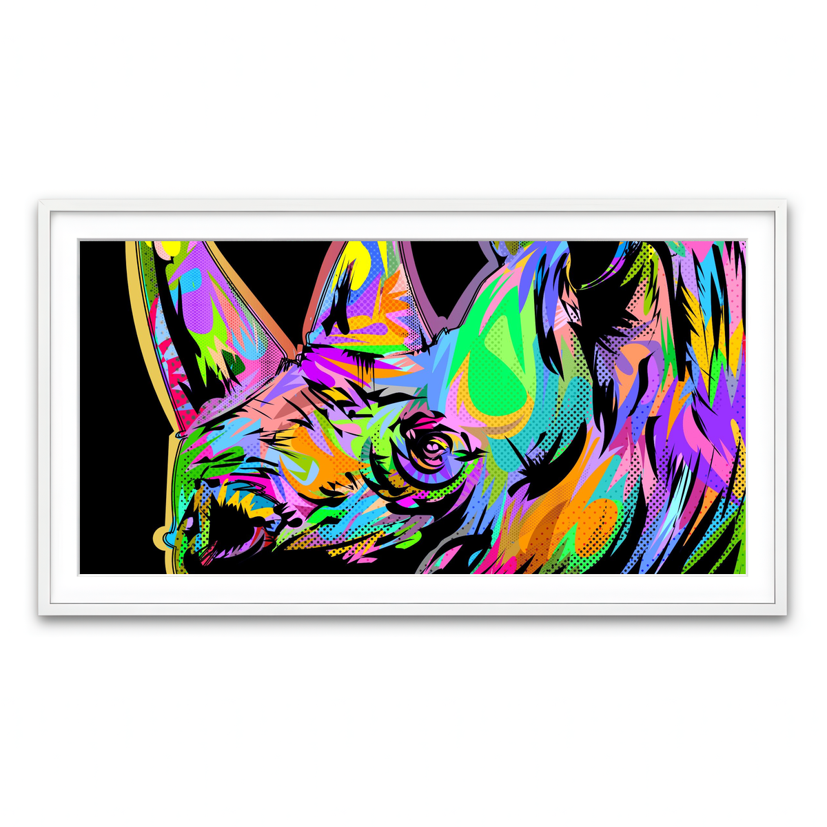 Framed Print 2x1 White