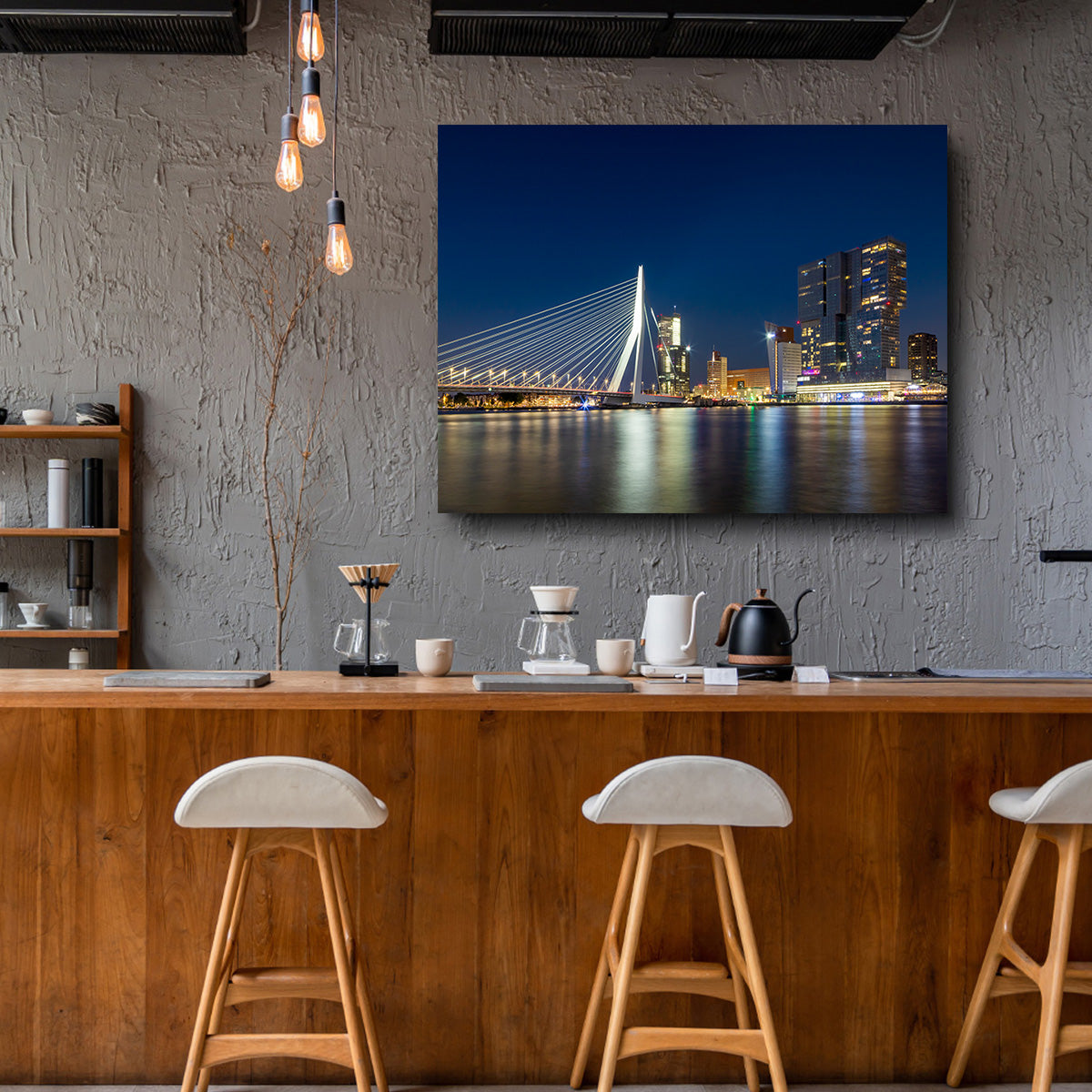 ROTTERDAM Erasmus Bridge at Night Wall Art