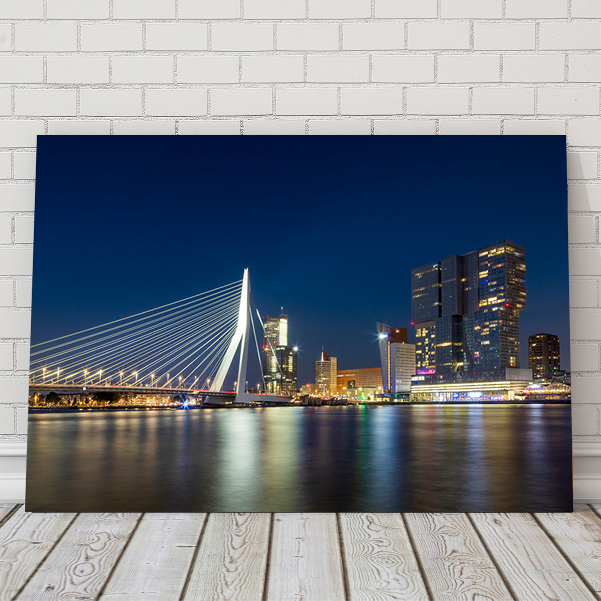 ROTTERDAM Erasmus Bridge at Night Wall Art