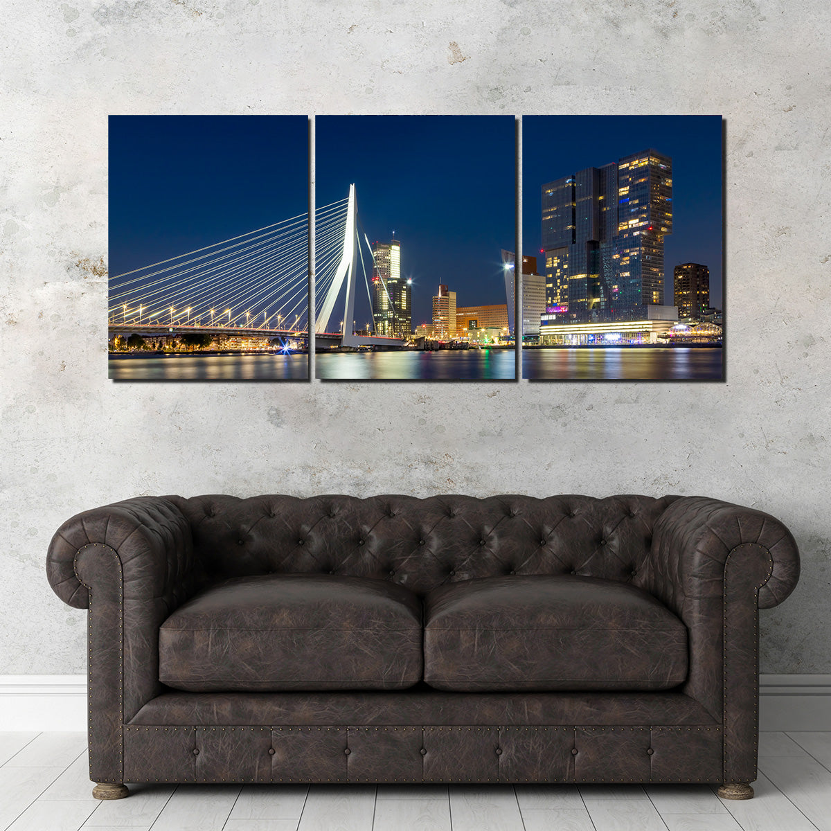 ROTTERDAM Erasmus Bridge at Night Wall Art