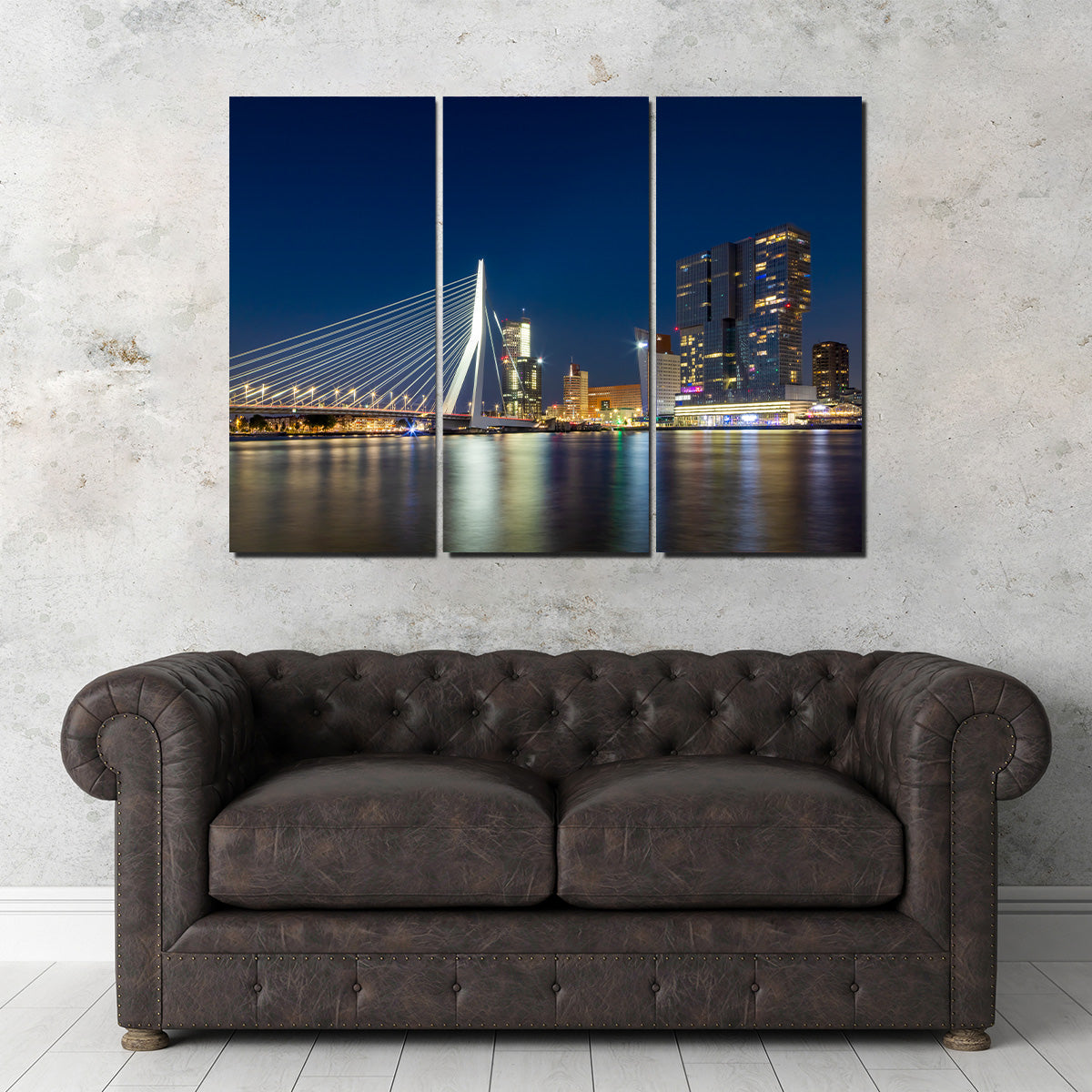 ROTTERDAM Erasmus Bridge at Night Wall Art