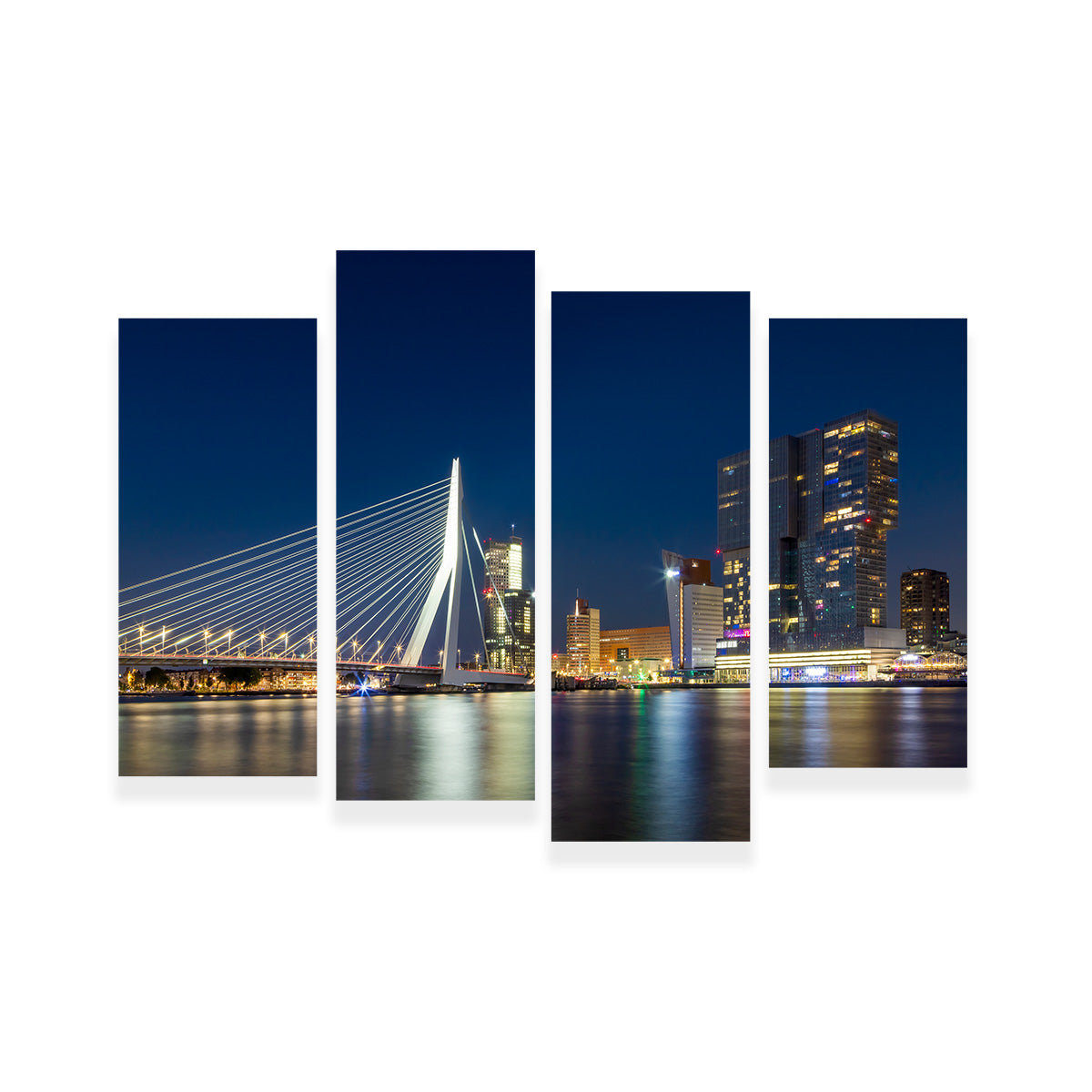 ROTTERDAM Erasmus Bridge at Night Wall Art