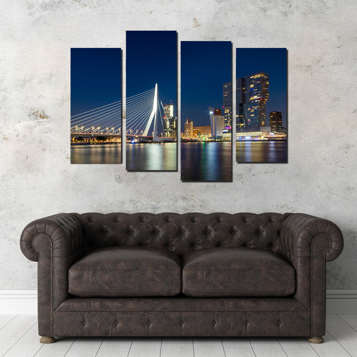 ROTTERDAM Erasmus Bridge at Night Wall Art
