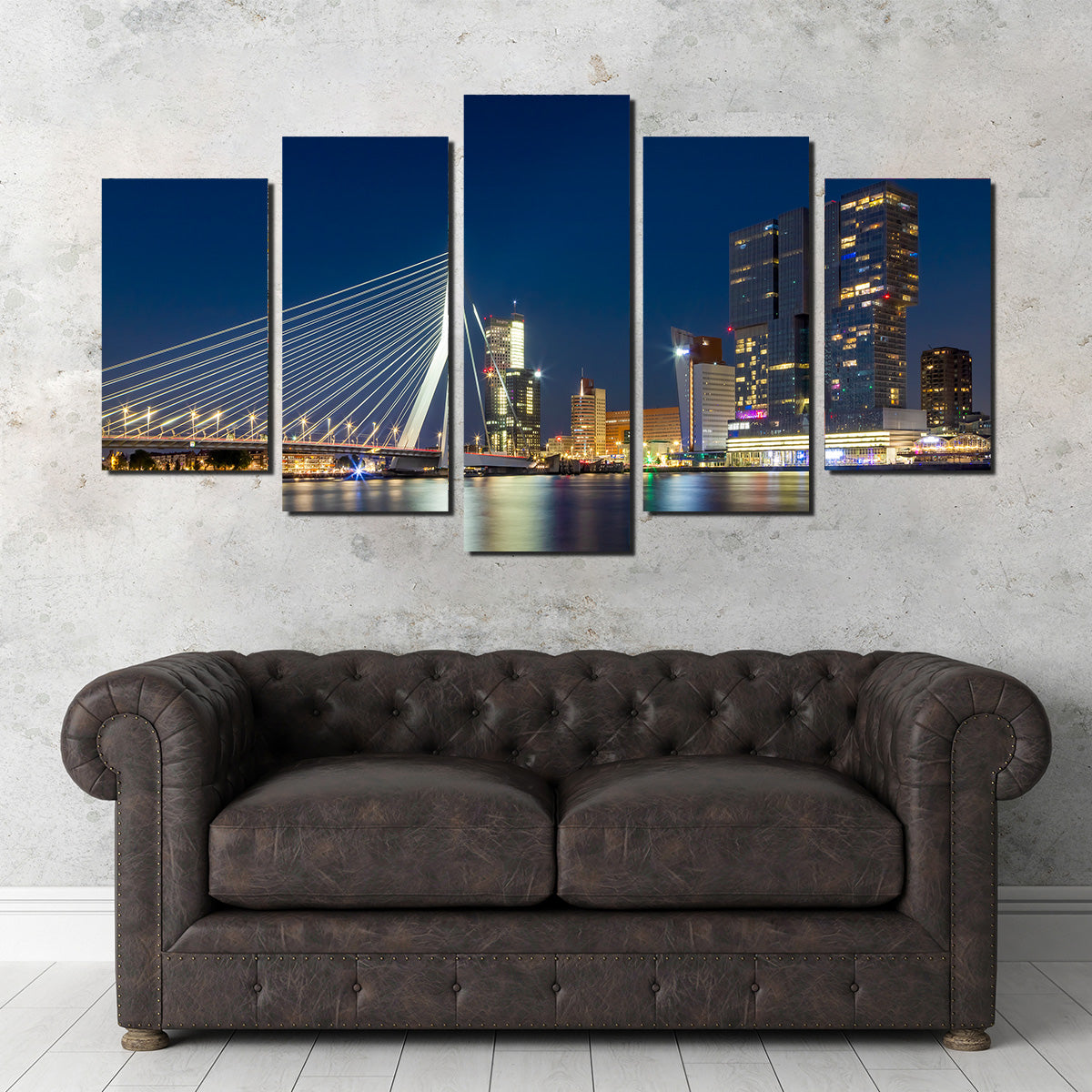 ROTTERDAM Erasmus Bridge at Night Wall Art