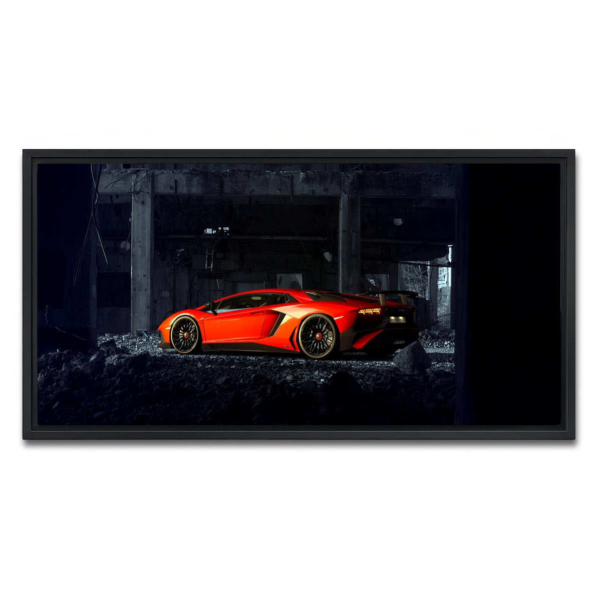 AUTO-MOCKUP WHITE | RUINS-II | 1 Piece | Black Framed Canvas | group=2x1