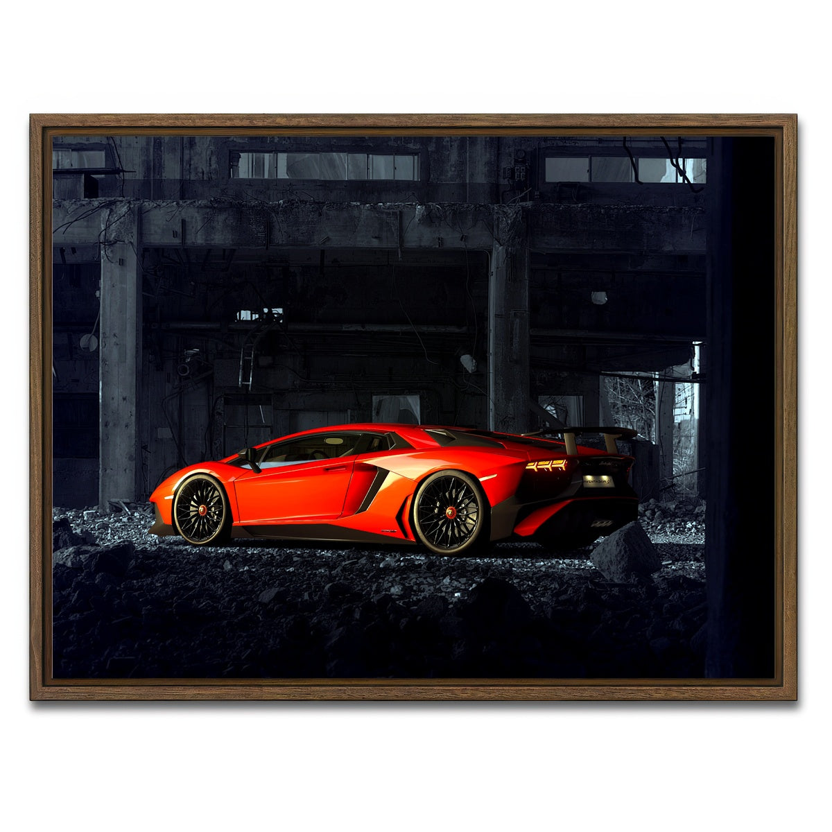 AUTO-MOCKUP WHITE | RUINS-II | 1 Piece | Walnut Framed Canvas | group=4x3