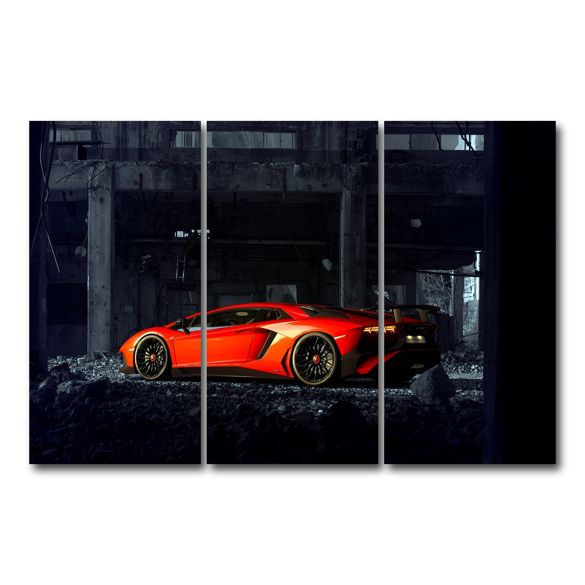 AUTO-MOCKUP WHITE | RUINS-II | 3 Piece | Gallery Wrap Canvas | group=12x24