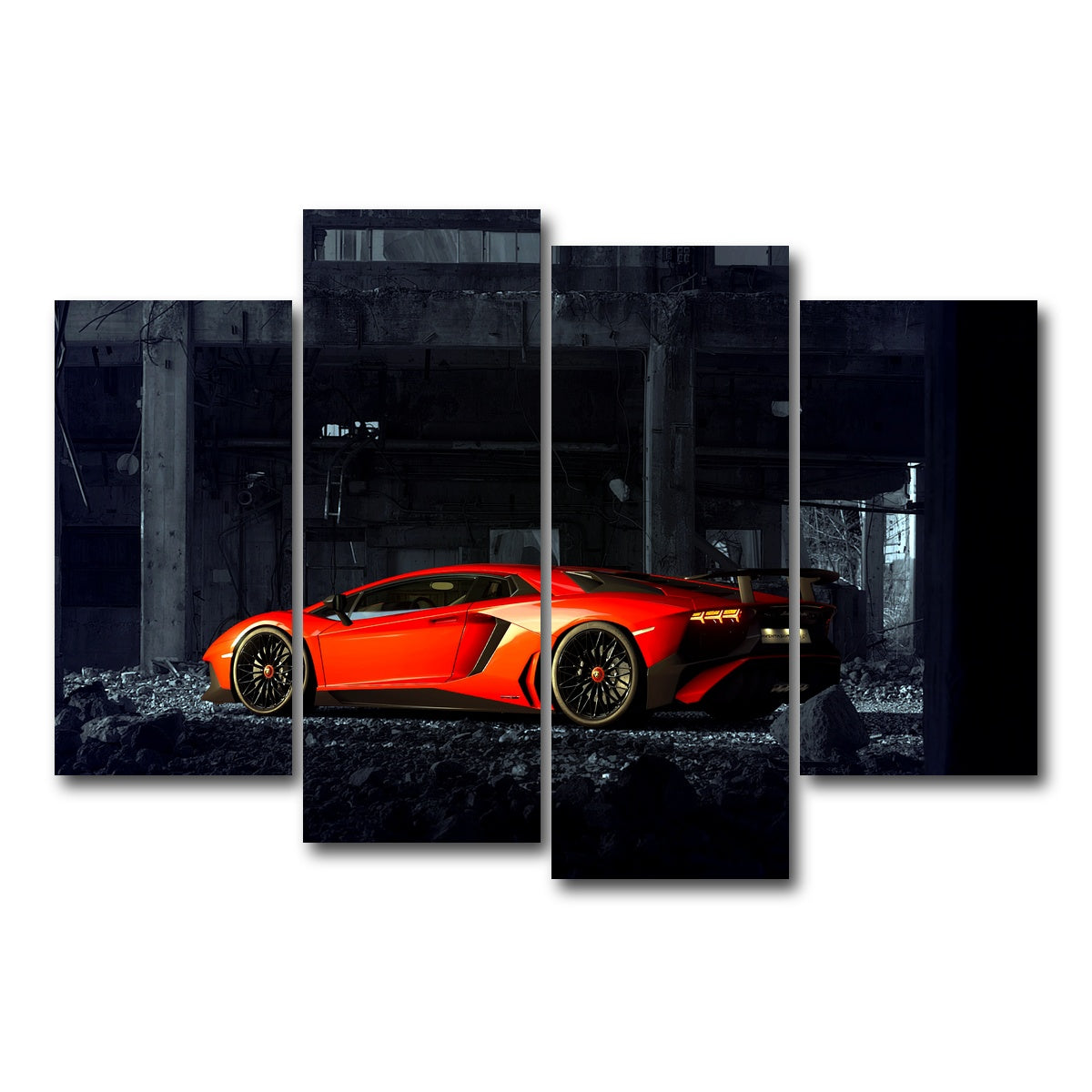 AUTO-MOCKUP WHITE | RUINS-II | 4 Piece | Gallery Wrap Canvas | group=4_short