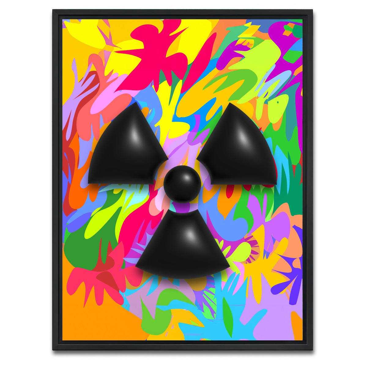 AUTO-MOCKUP WHITE | Radiation warning symbol | 1 Piece | Black Framed Canvas | group=3x4