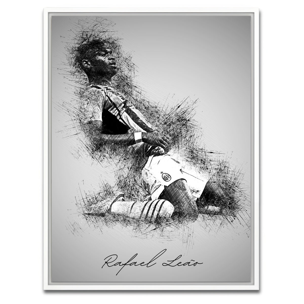 AUTO-MOCKUP WHITE | Rafael Leao | 1 Piece | White Framed Canvas | group=3x4