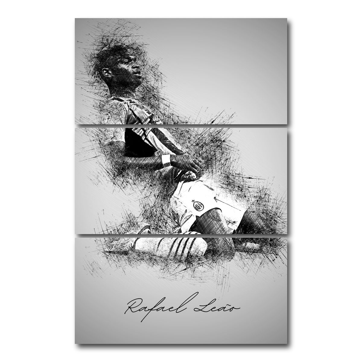 AUTO-MOCKUP WHITE | Rafael Leao | 3 Piece | Gallery Wrap Canvas | group=12x24_stacked