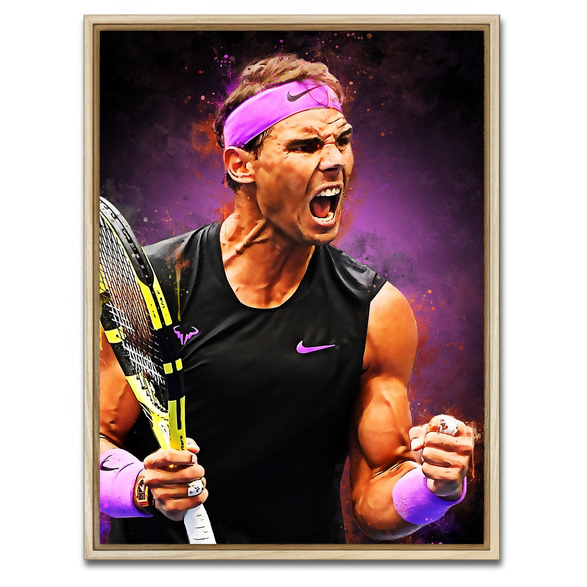 AUTO-MOCKUP WHITE | Rafael Nadal | 1 Piece | Natural Framed Canvas | group=3x4