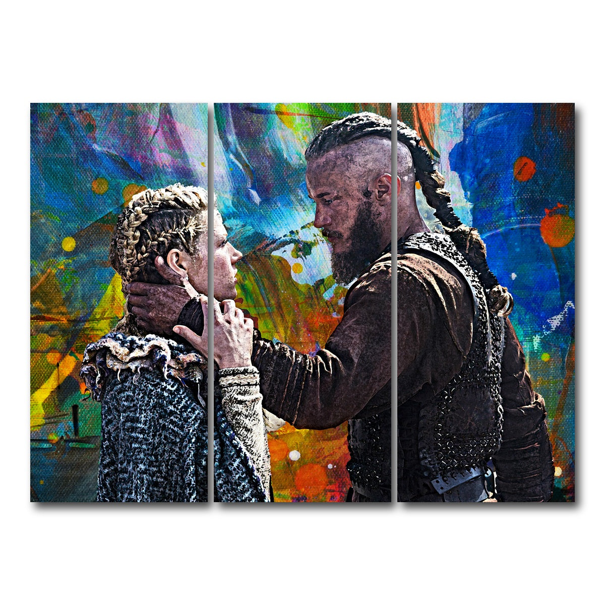 AUTO-MOCKUP WHITE | Ragnar & Lagertha | 3 Piece | Gallery Wrap Canvas | group=8x18