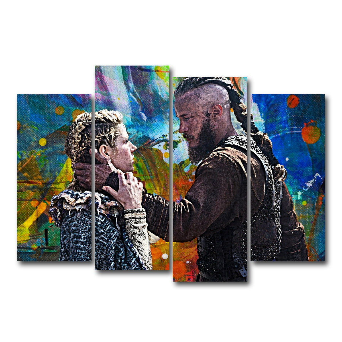 AUTO-MOCKUP WHITE | Ragnar & Lagertha | 4 Piece | Gallery Wrap Canvas | group=4_normal