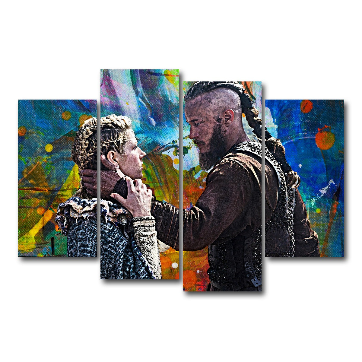 AUTO-MOCKUP WHITE | Ragnar & Lagertha | 4 Piece | Gallery Wrap Canvas | group=4_short