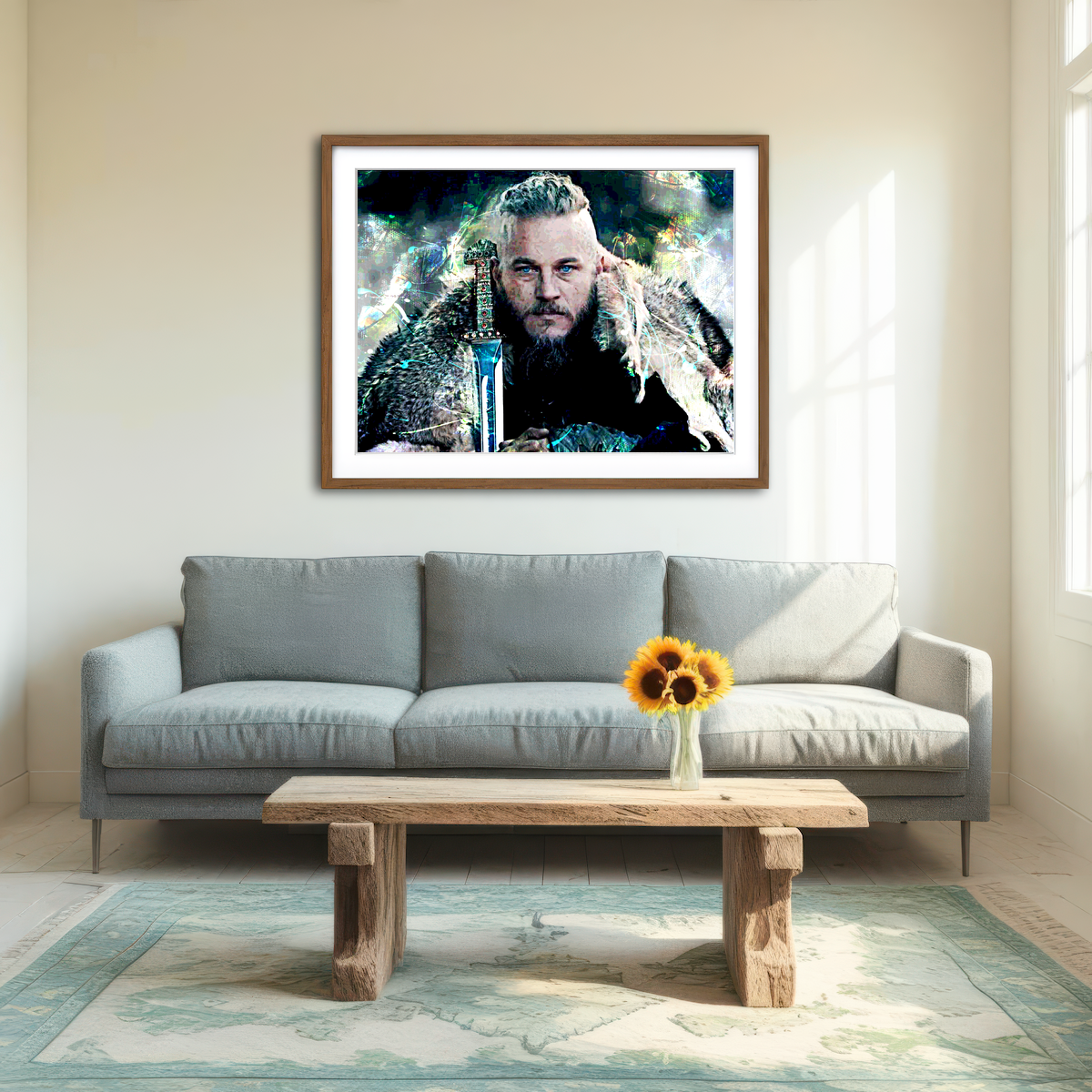 AUTO-MOCKUP ROOM | Ragnar Lothbrok Wall Art