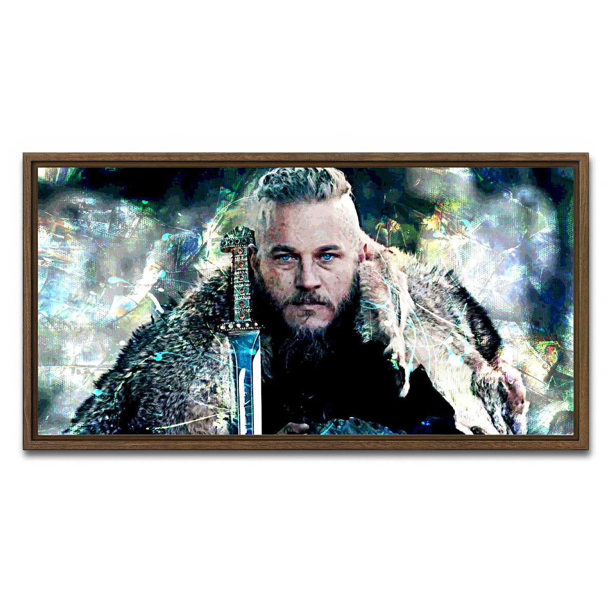 AUTO-MOCKUP WHITE | Ragnar Lothbrok | 1 Piece | Walnut Framed Canvas | group=2x1