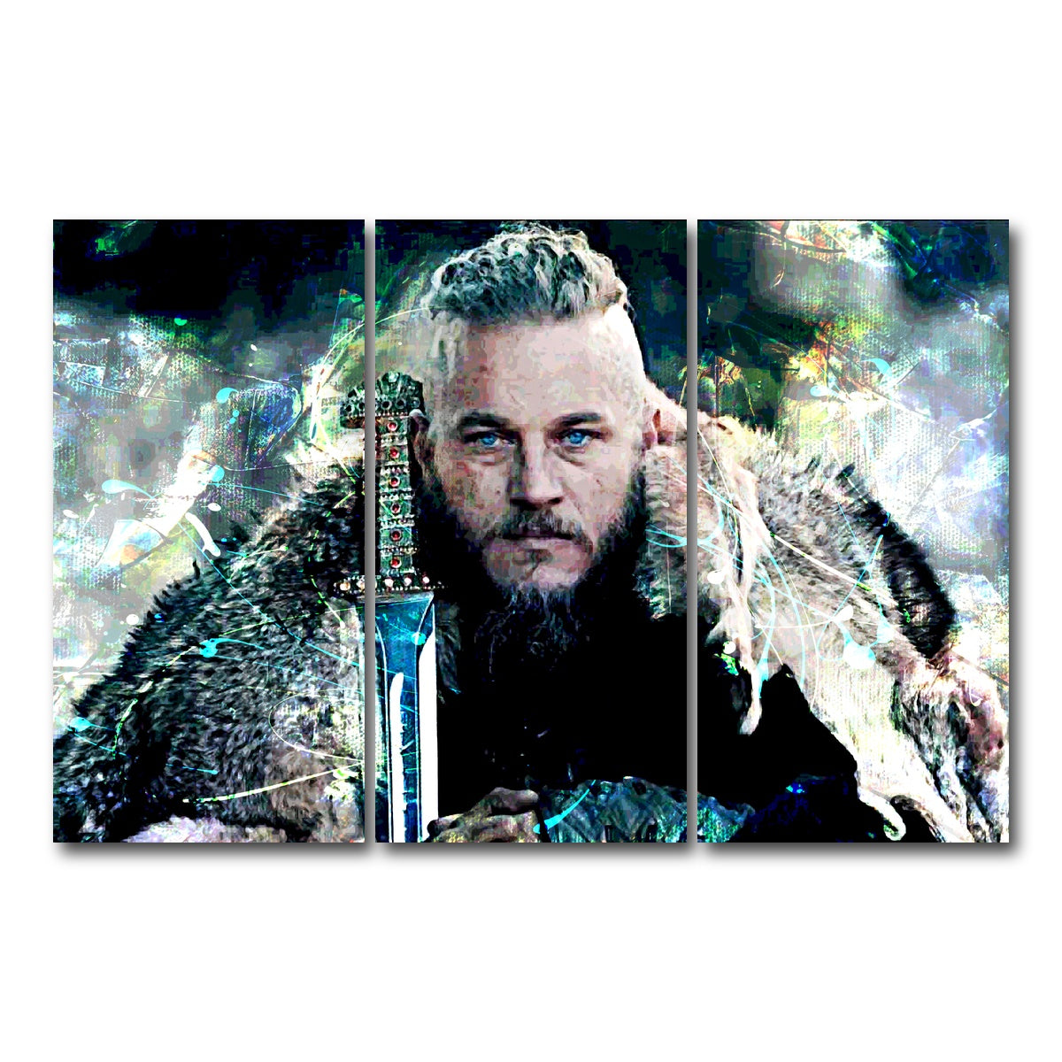 AUTO-MOCKUP WHITE | Ragnar Lothbrok | 3 Piece | Gallery Wrap Canvas | group=12x24