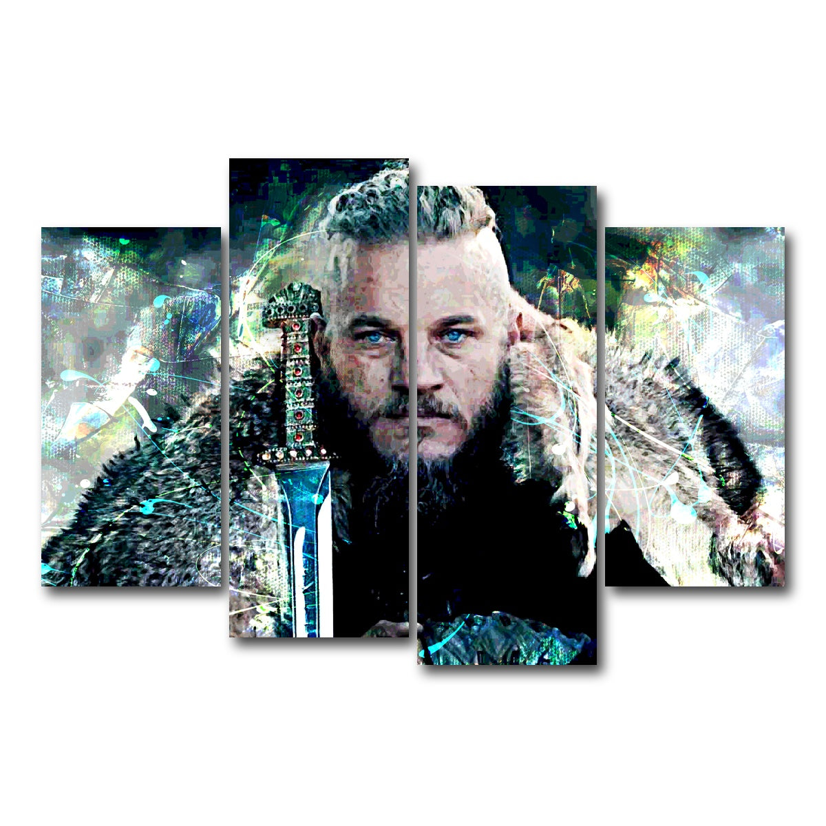 AUTO-MOCKUP WHITE | Ragnar Lothbrok | 4 Piece | Gallery Wrap Canvas | group=4_short