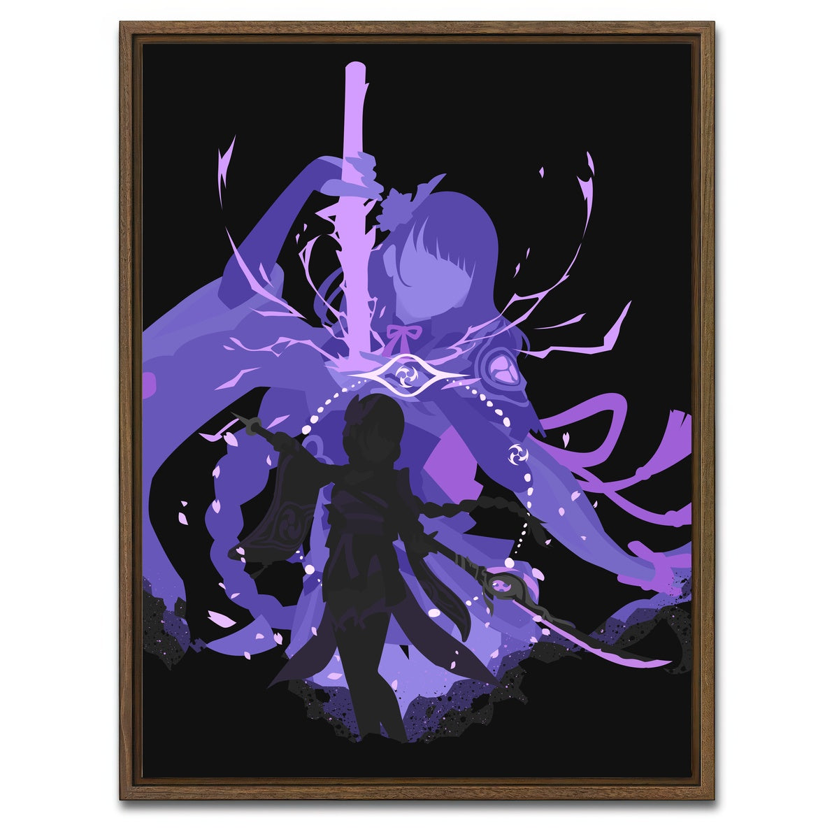 AUTO-MOCKUP WHITE | Raiden Shogun | 1 Piece | Walnut Framed Canvas | group=3x4