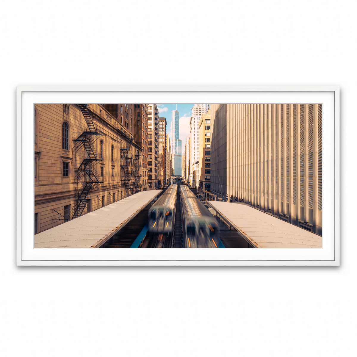Framed Print 2x1 White