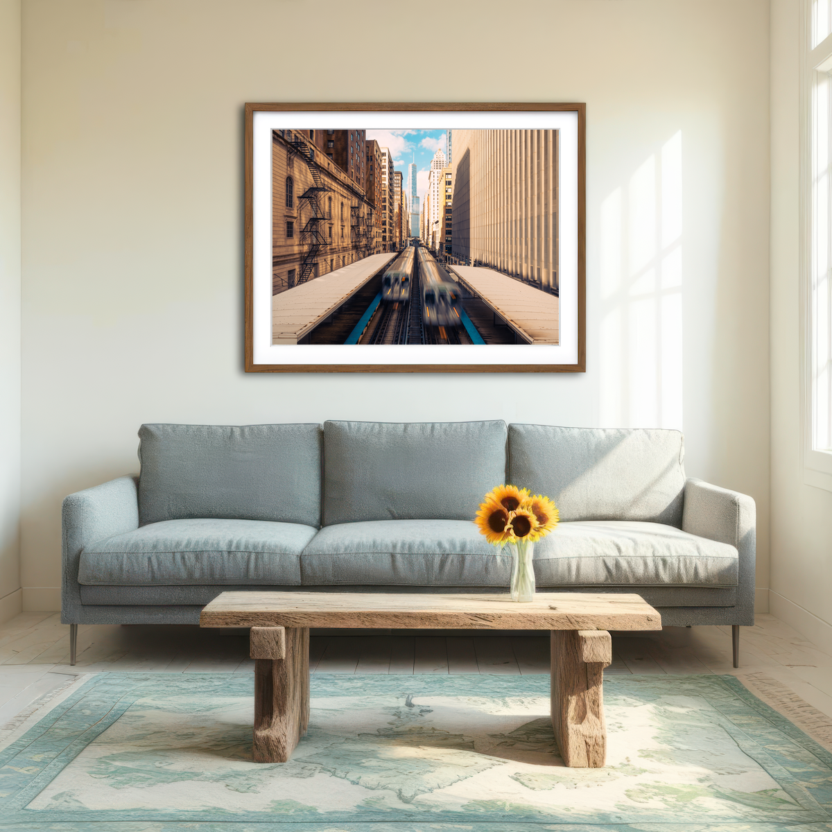 AUTO-MOCKUP ROOM | Railway Station Downtown Chicago Wall Art