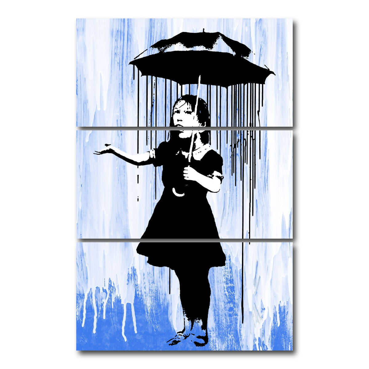 AUTO-MOCKUP WHITE | Rain Girl | 3 Piece | Gallery Wrap Canvas | group=12x24_stacked