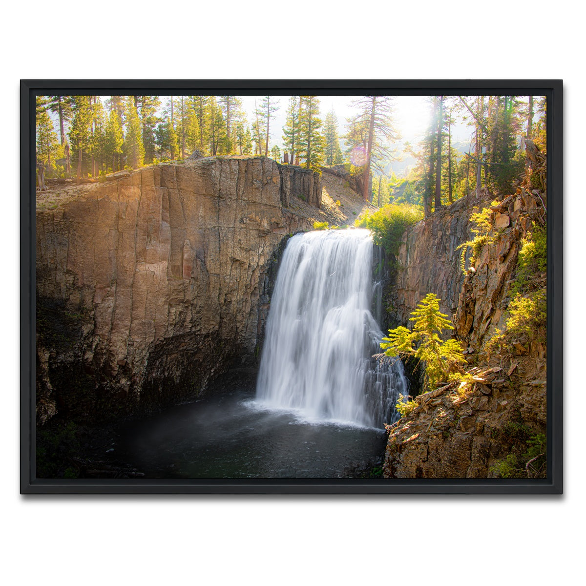 AUTO-MOCKUP WHITE | Rainbow Falls & Forest | 1 Piece | Black Framed Canvas | group=4x3