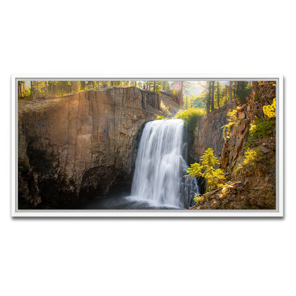 AUTO-MOCKUP WHITE | Rainbow Falls & Forest | 1 Piece | White Framed Canvas | group=2x1